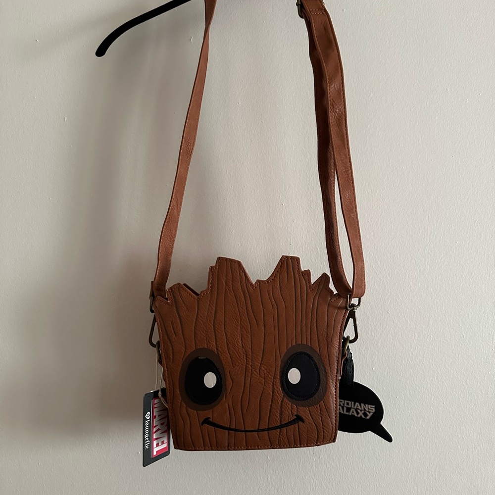 Loungefly Brown Groot Crossbody Bag with Kawaii Design